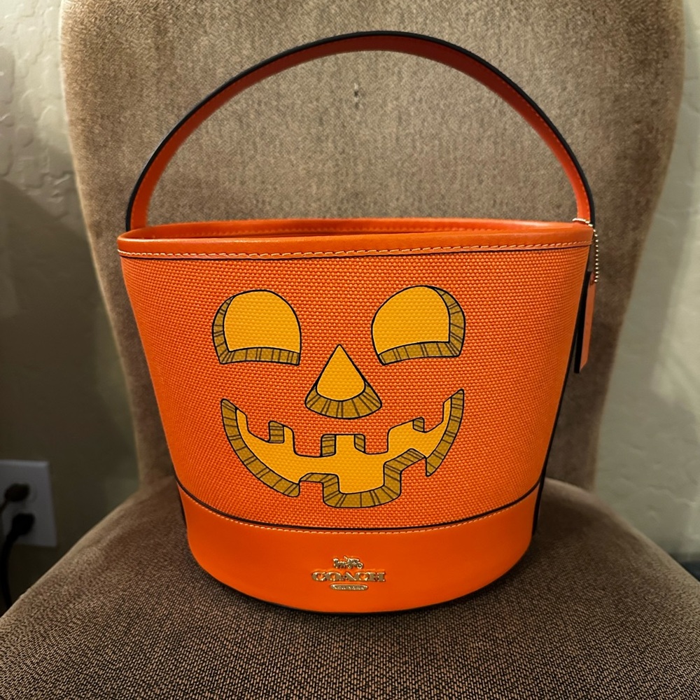 Coach Trick Or Treat Bucket With Halloween Pumpkin